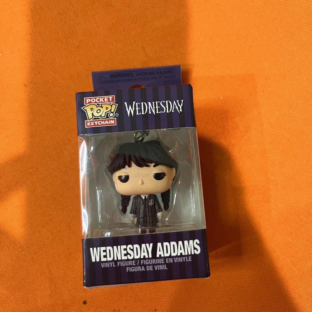 6/$25 Wednesday Addams Pocket Pop Keychain - Black and Gray - Picture 10 of 14